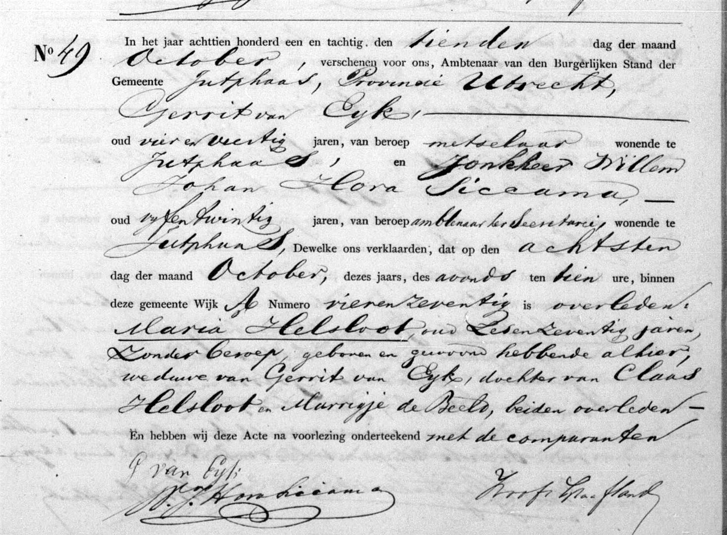 Maria Helsloot 1804 overlijdensakte