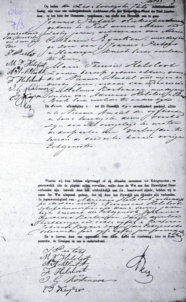 Maria Theresia Helsloot 1810 huwelijksakte 1860