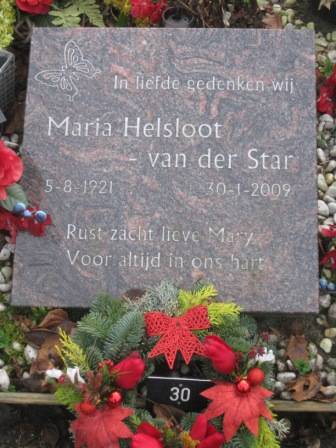 Maria van der Star grafsteen