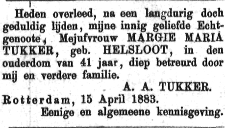 Marrigie Maria Helsloot 1842 overlijdensadvertentie