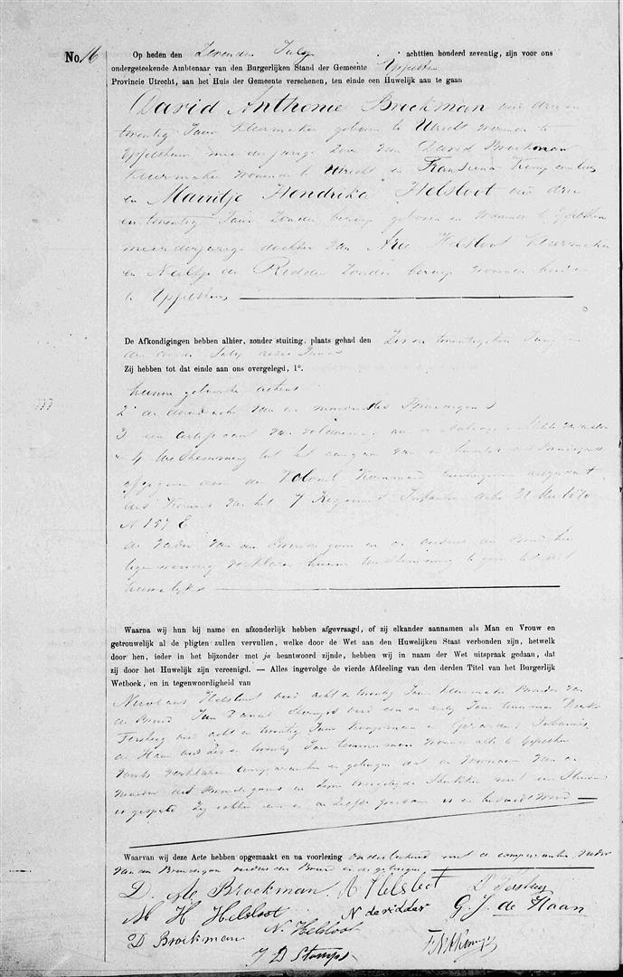 Marritje Hendrika Helsloot 1846 huwelijksakte
