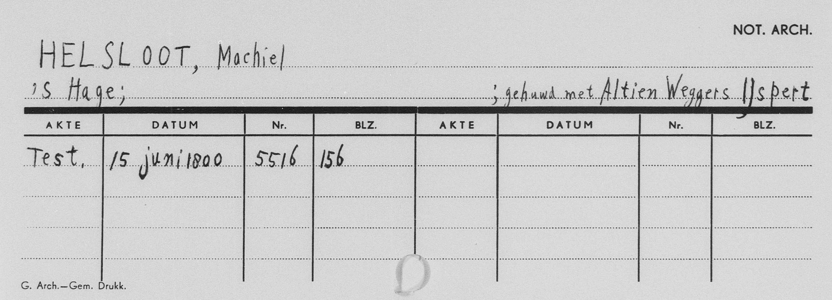 Michael Helsloot 1759 index notarieel archief Den Haag I