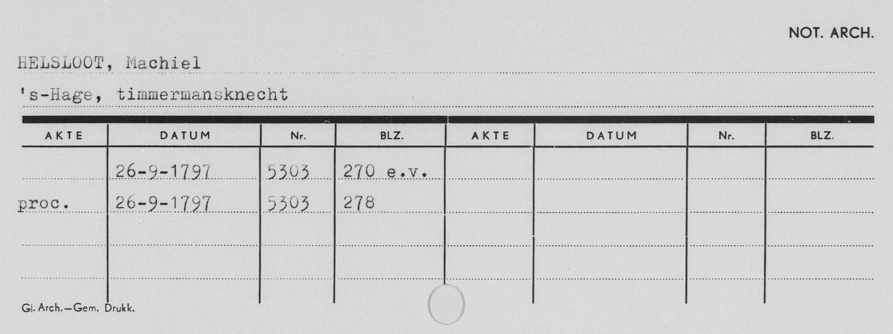 Michael Helsloot 1759 index notarieel archief Den Haag II