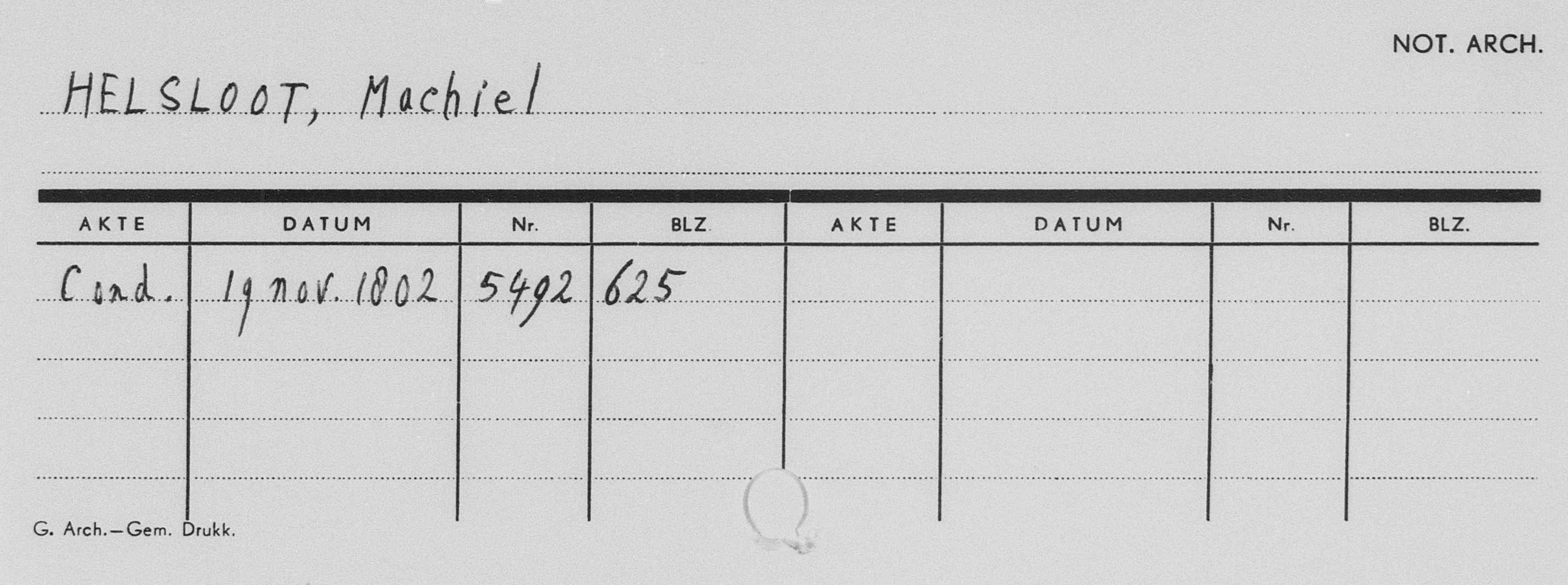 Michael Helsloot 1759 index notarieel archief Den Haag IV