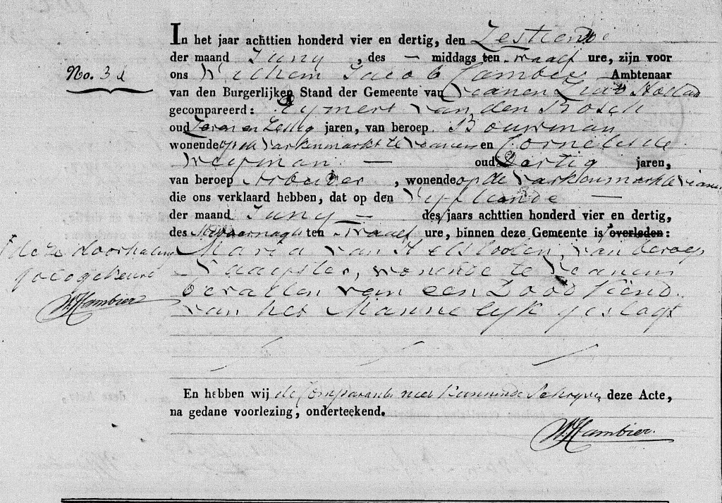 n.n. van Helslooten 1834 overlijdensakte