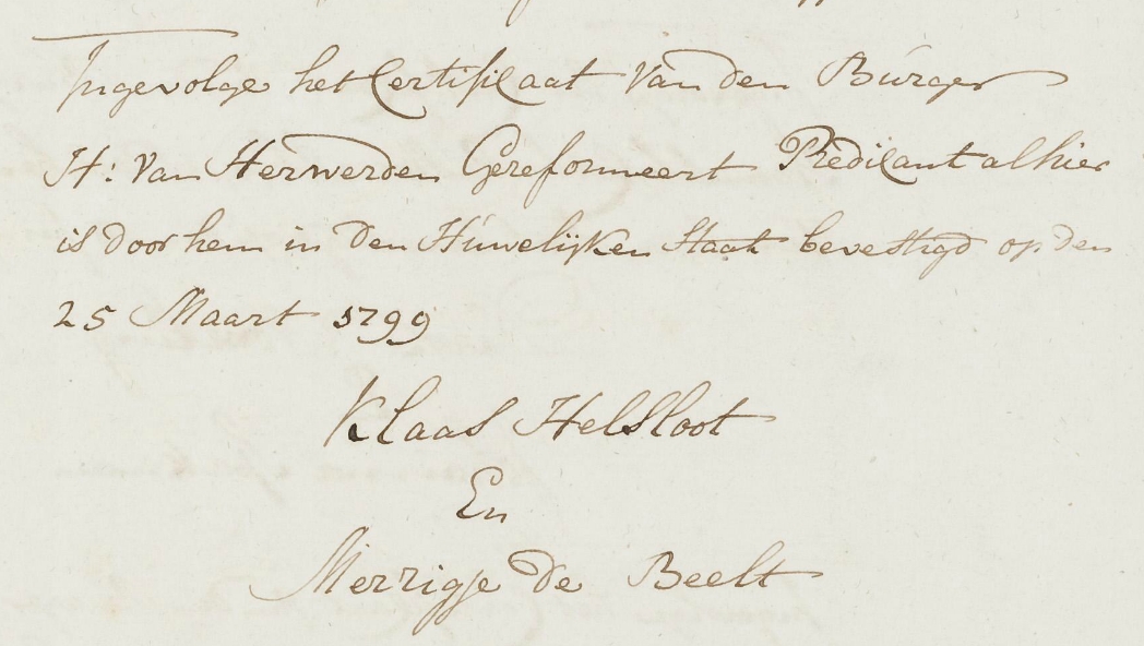 Nicolaas Aartz Helsloot 1765 trouwboek civiel