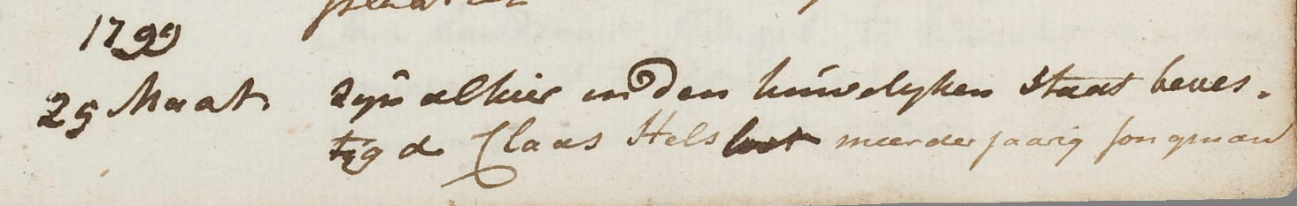 Nicolaas Aartz Helsloot 1765 trouwboek I