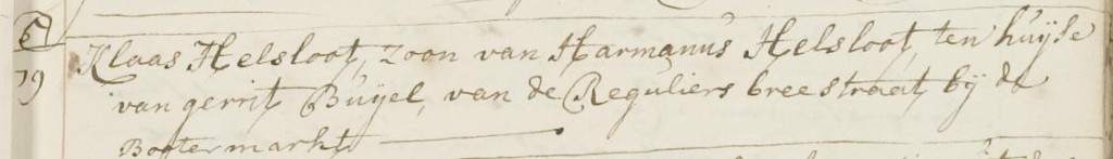 Nicolaas Helsloot 1742 begraafregister