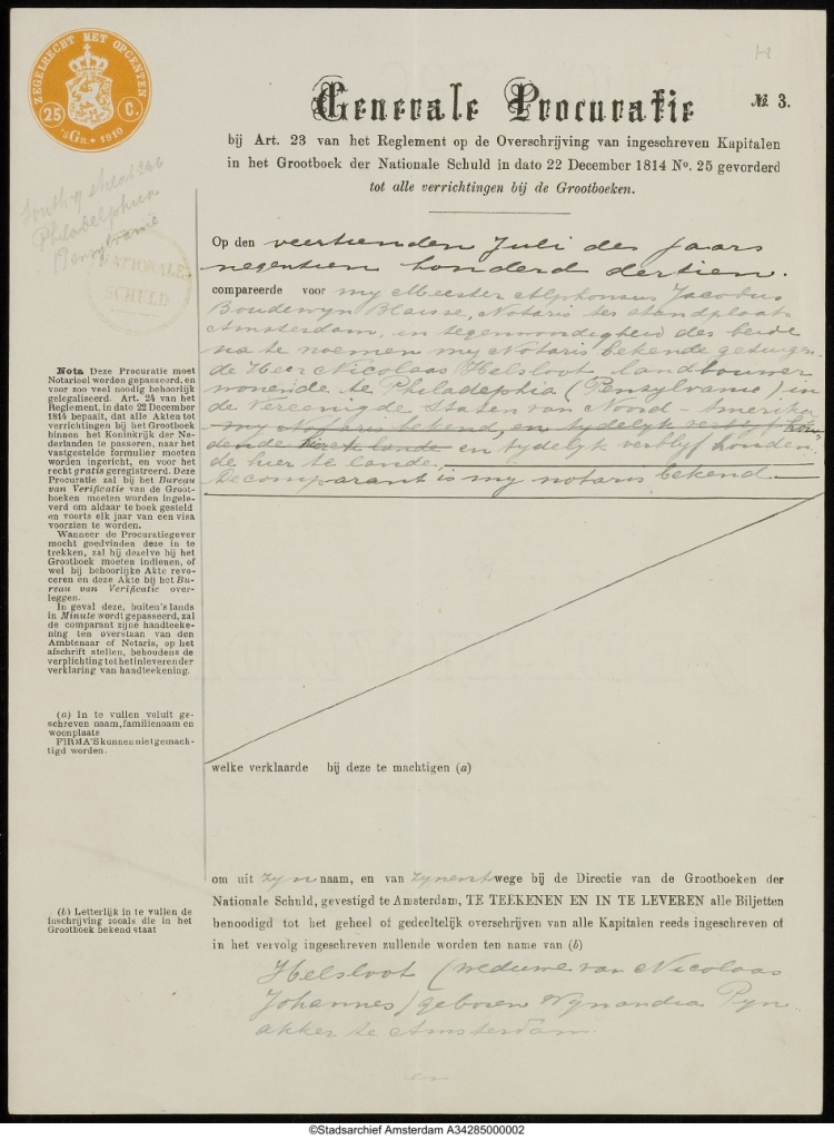 Nicolaas Helsloot 1865 overschrijving staatsobligaties II