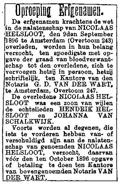 Nicolaas Helsloot oproep