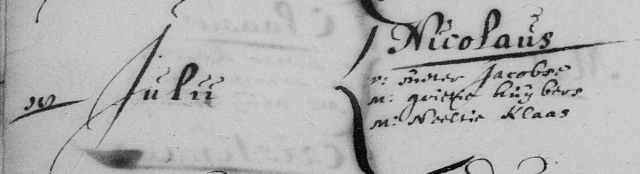 Nicolaus Pieters Clijn doopboek