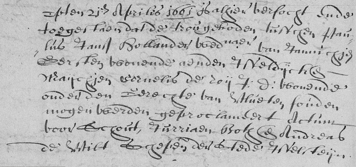 Paulus Jansz Hollaer x Maijchgen Cornelisdr de Roij ondertrouwboek