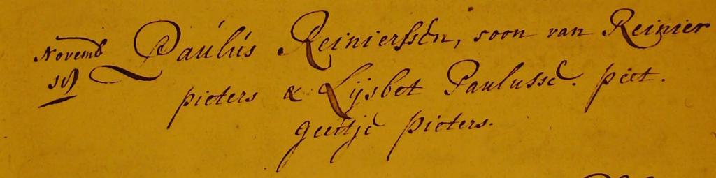 Paulus Reinersschen van Muijen doopboek