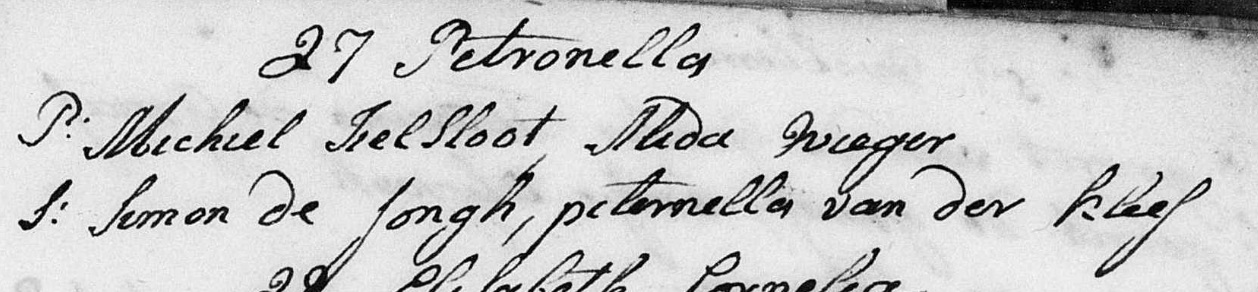 Petronella Helsloot 1801 doopboek