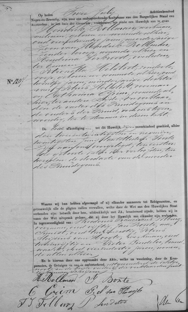 Petronella Helsloot ca1859 huwelijksakte