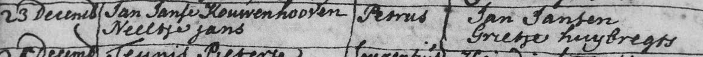 Petrus Kouwenhoven 1713 doopboek