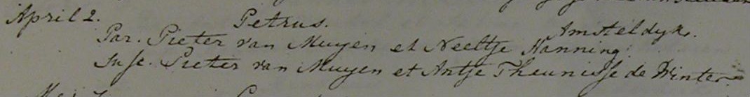 Petrus van Muijen 1785 doopboek