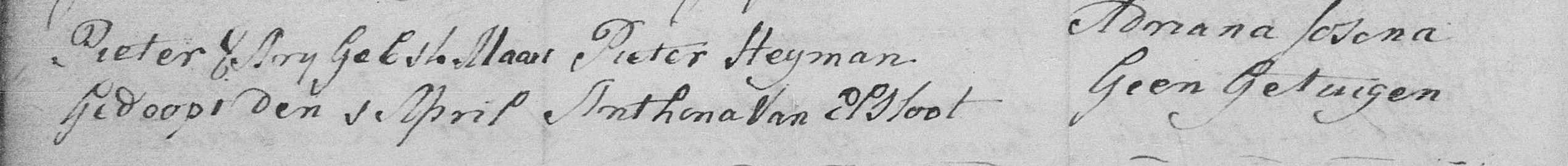 Pieter en Arij Heijman 1781 doopboek
