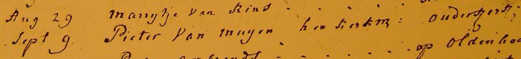 Pieter Reijniersse van Muijen 1721 overlijdensregister