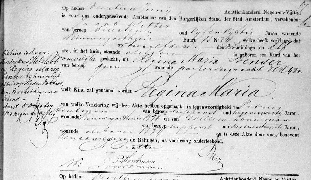 Regina Maria Helsloot 1859 geboorteakte