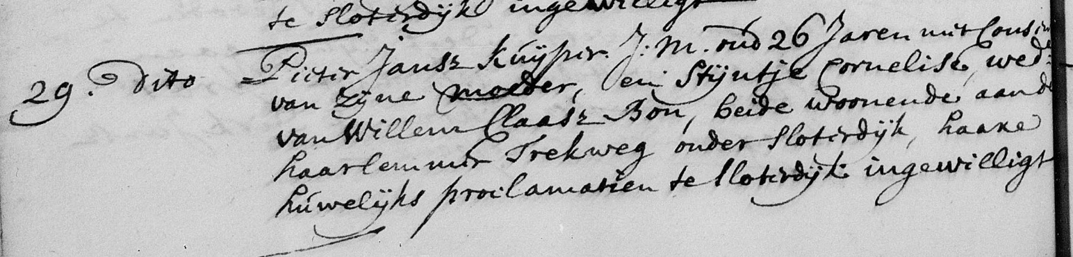 Stijntje Cornelis x Pieter Jansz Kuijper ondertrouwboek