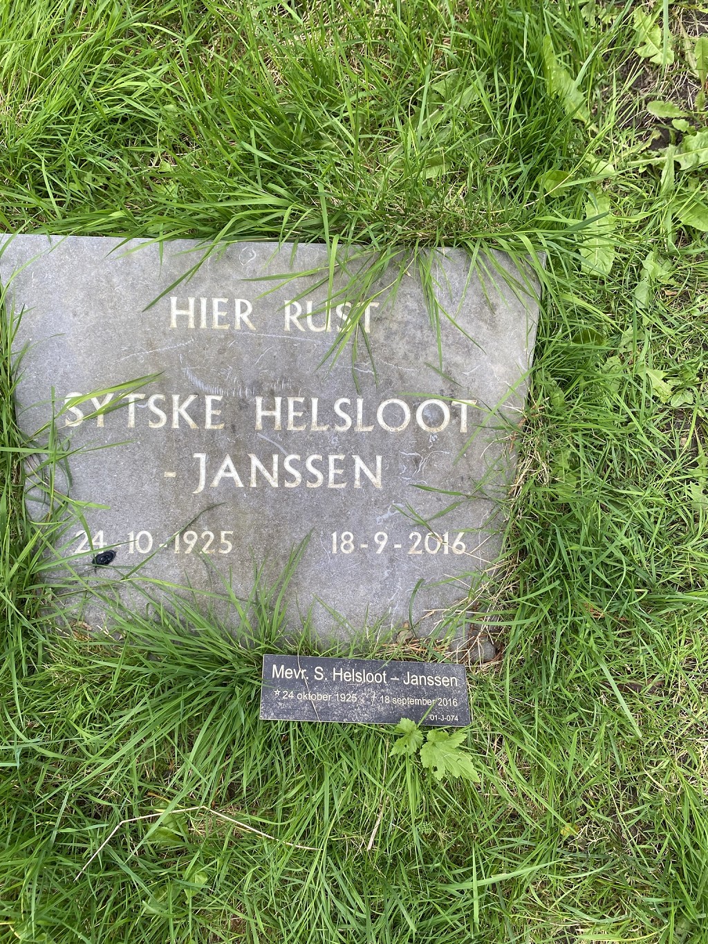 Sytske Janssen grafsteen