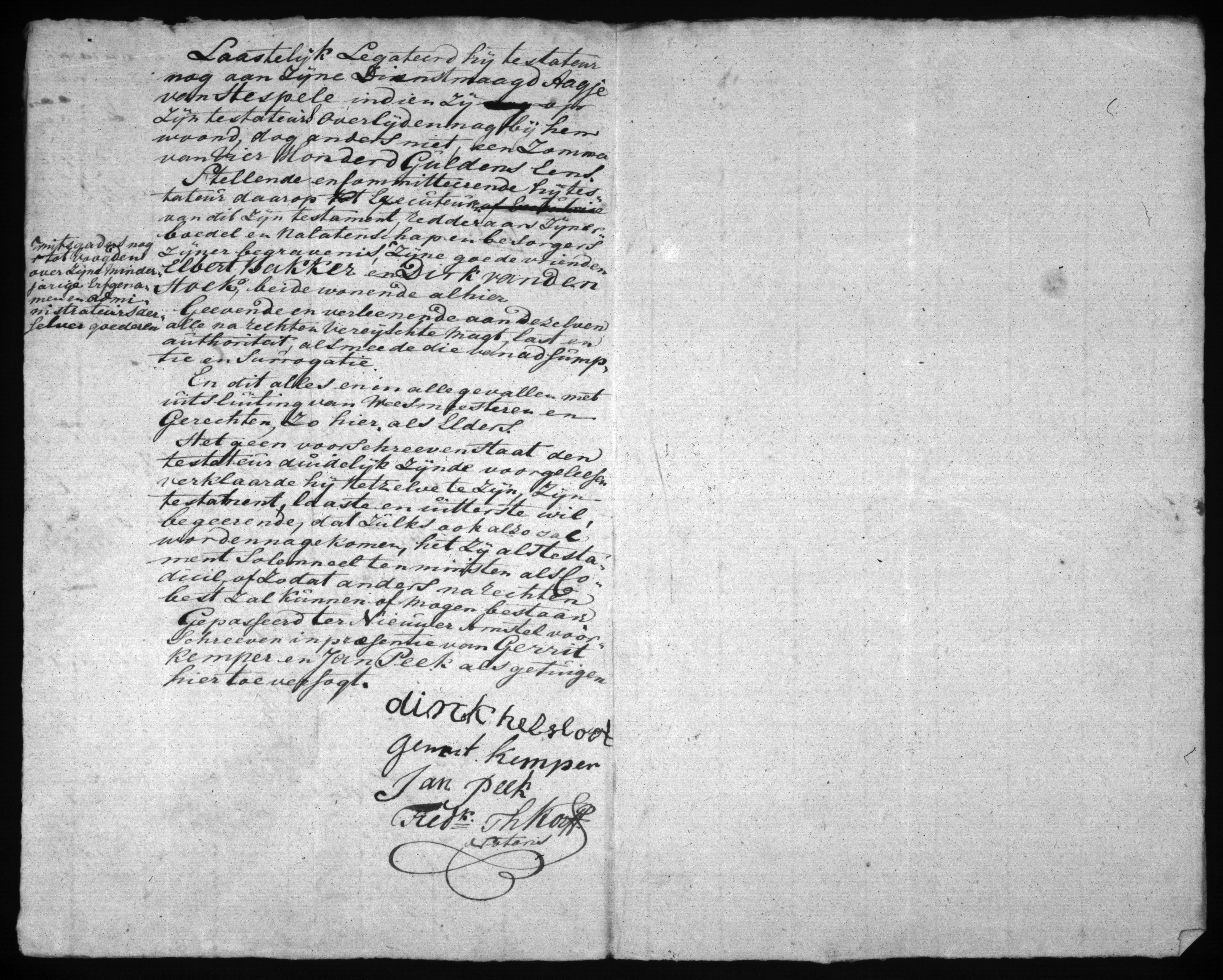 Theodorus Helsloot 1746 testament 1798 II