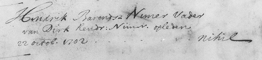 Theodorus Niemer 1700 impostboek