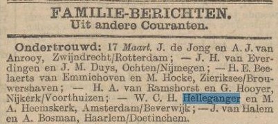 Willem Carel Hendrik Helleganger ondertrouw; Het nieuws van den dag; 19-03-1910