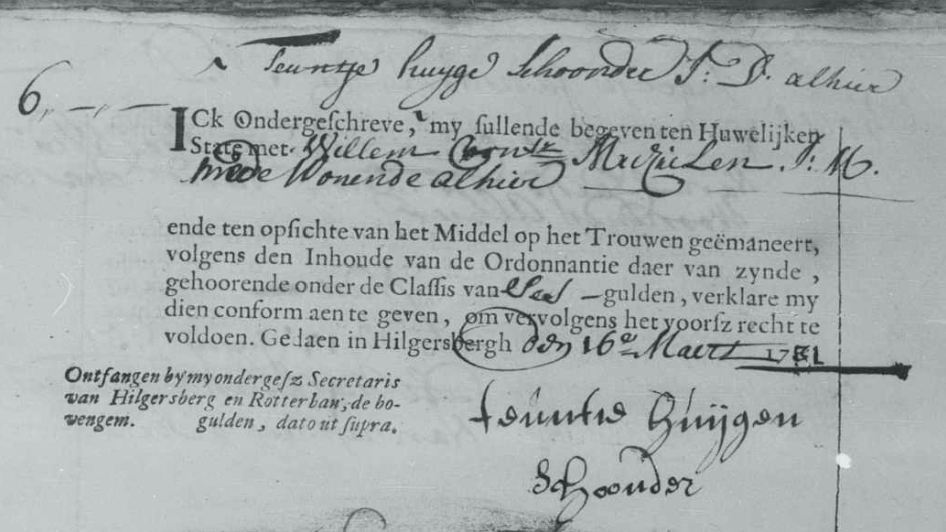 Willem Cornelis Michielen x Teuntje Huijge Schoonder ondertrouwboek II