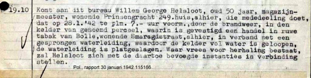 Willem George Helsloot 1891 politierapport