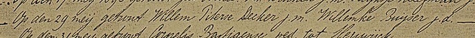 Willem Pietersz Dekker x Willemke Arendsdr Buijser trouwboek
