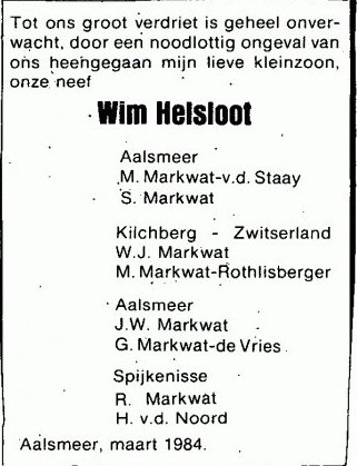 Wim Helsloot ca1950 overlijdensadvertentie II