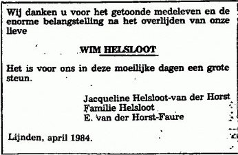 Wim Helsloot ca1950 overlijdensadvertentie III