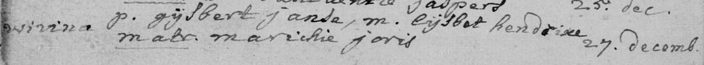 Wirina de Lange 1679 doopboek